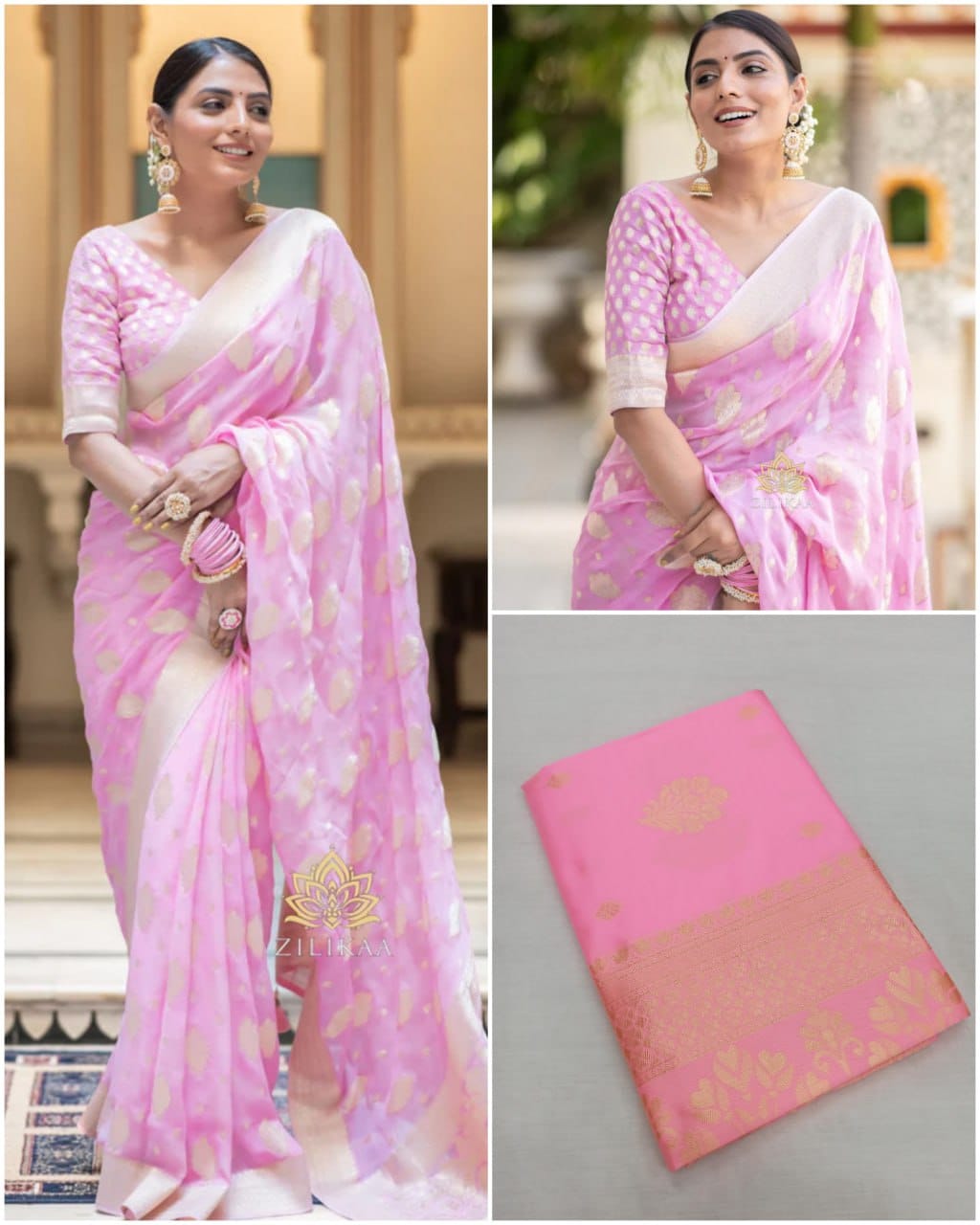 Sf Pari Soft Lichi Silk Jacquard Work Saree