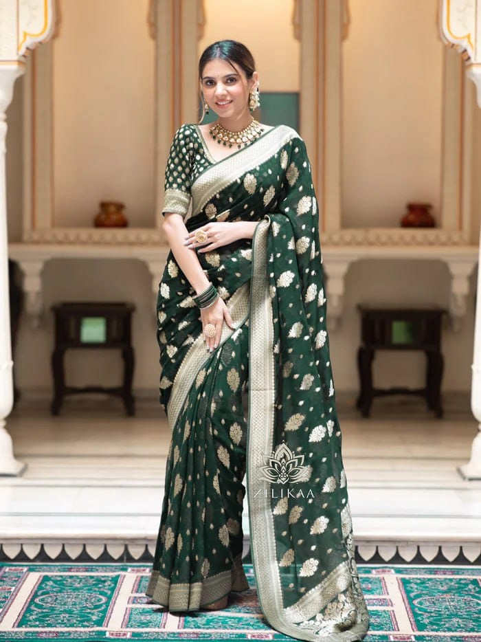 Sf Pari Soft Lichi Silk Jacquard Work Saree