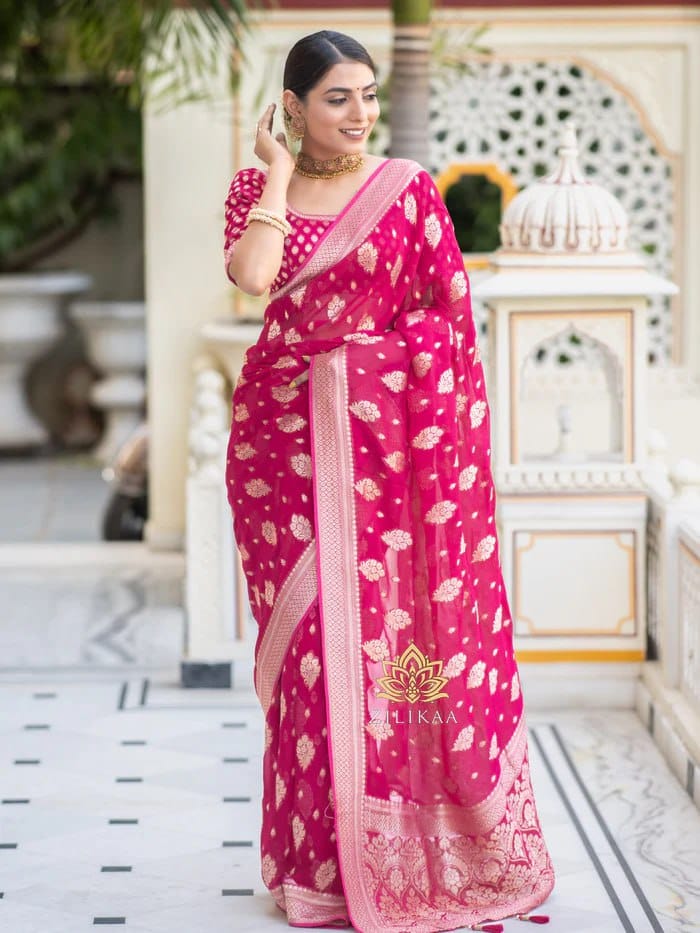 Sf Pari Soft Lichi Silk Jacquard Work Saree