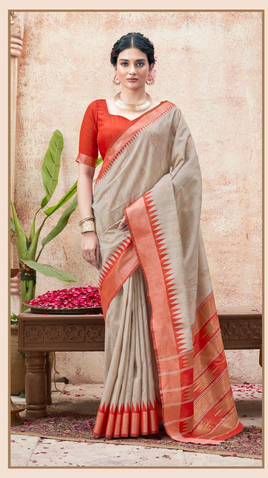 Kira Bhagalpuri Silk 7402 Handloom Weaving Godwal Border Single Saree
