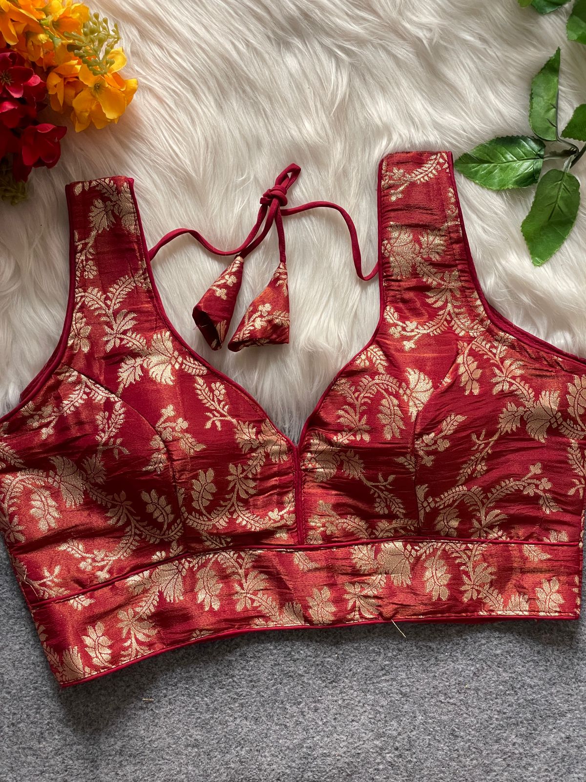 Ruh Radhika Cosmos Simmer Jacquard Silk Blouse
