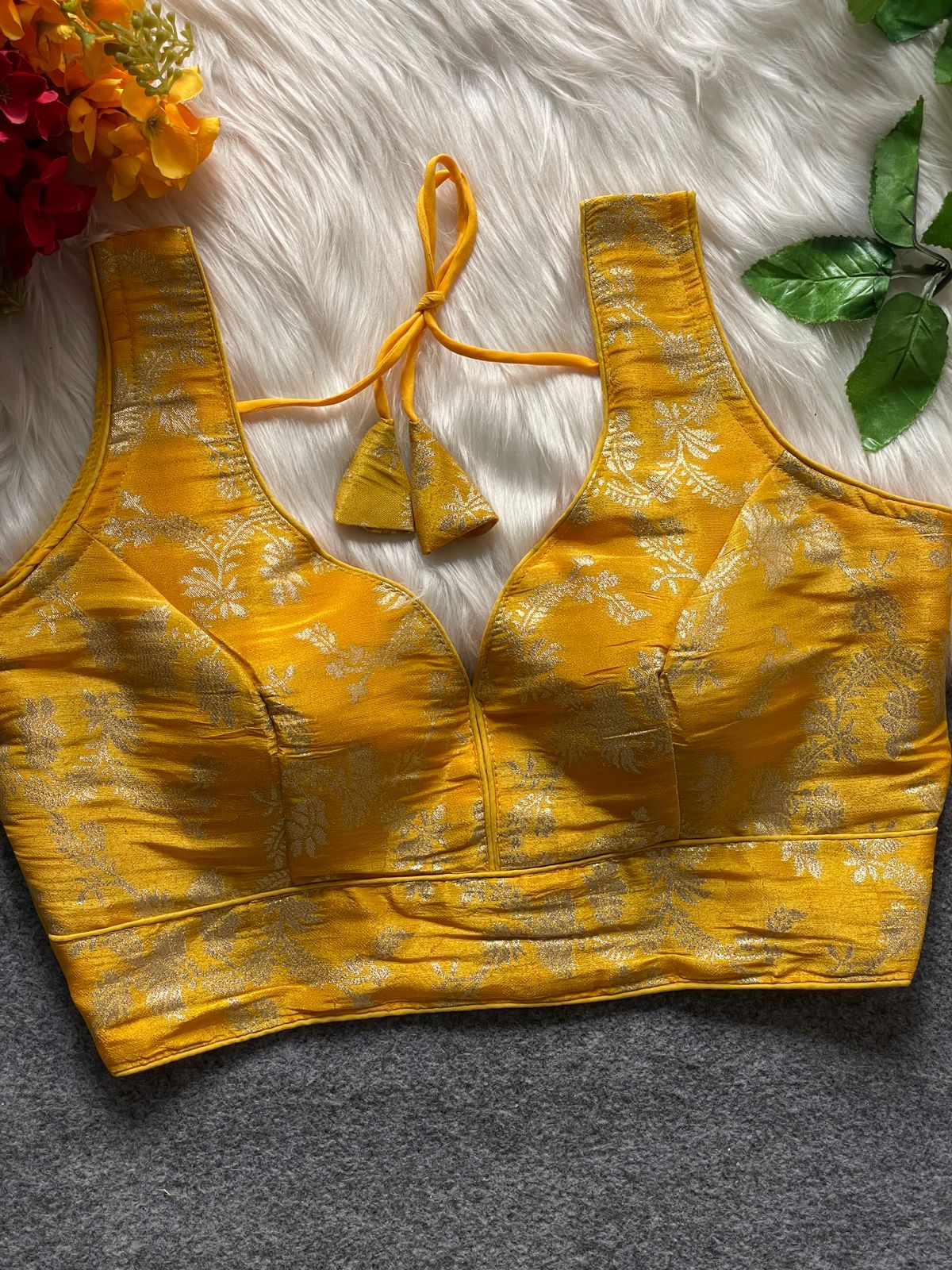 Ruh Radhika Cosmos Simmer Jacquard Silk Blouse