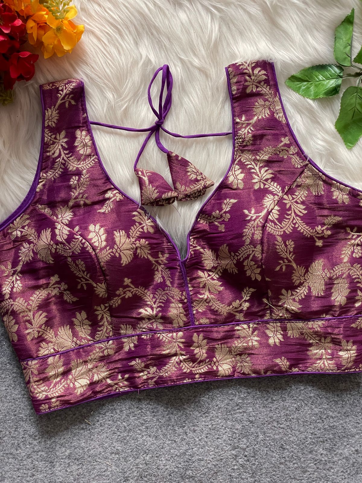 Ruh Radhika Cosmos Simmer Jacquard Silk Blouse