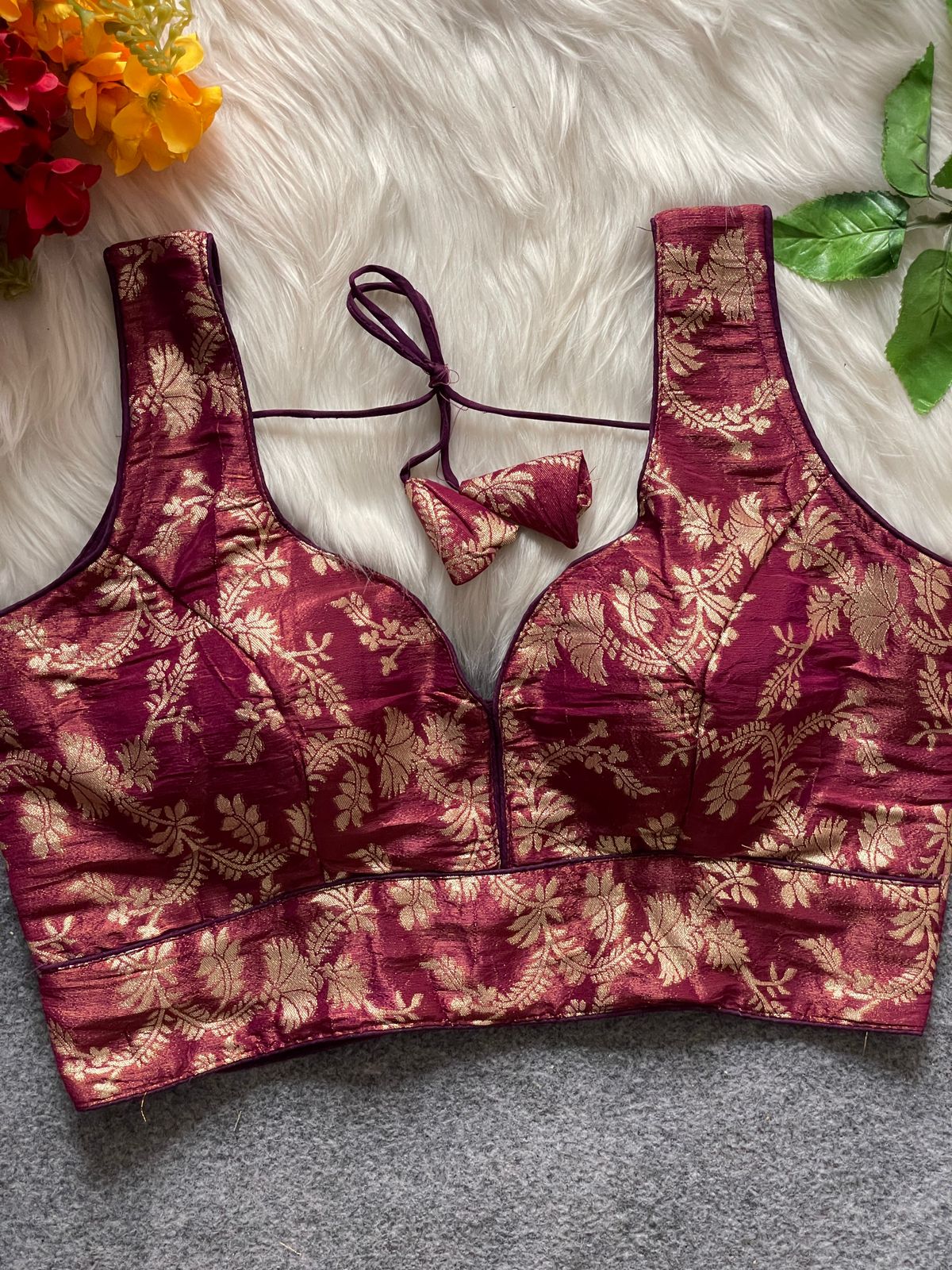 Ruh Radhika Cosmos Simmer Jacquard Silk Blouse