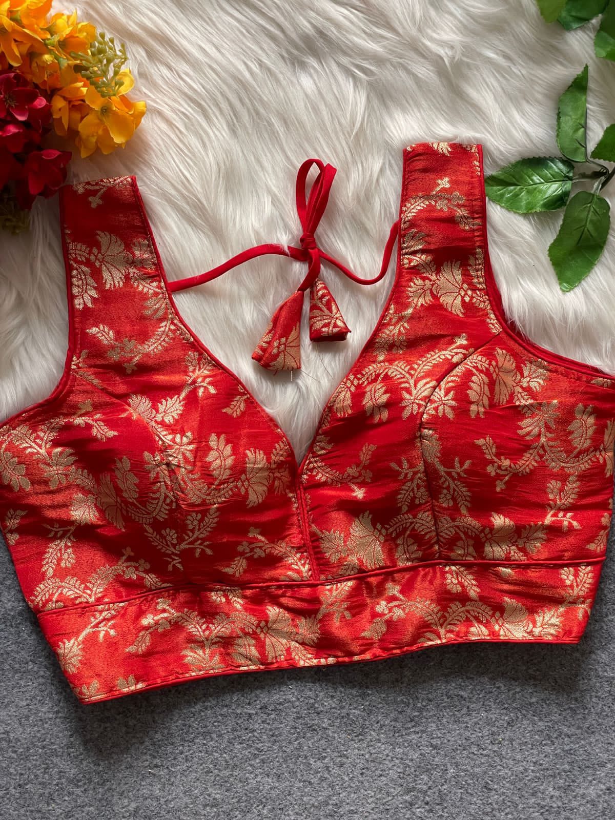 Ruh Radhika Cosmos Simmer Jacquard Silk Blouse