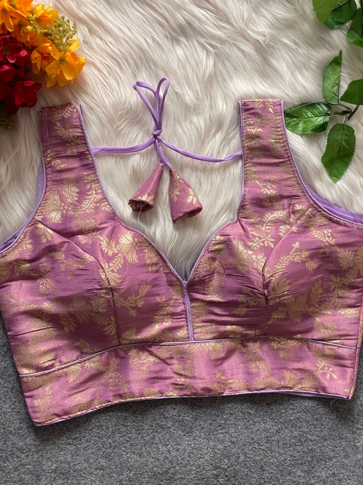 Ruh Radhika Cosmos Simmer Jacquard Silk Blouse