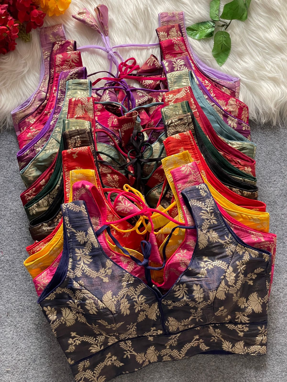 Ruh Radhika Cosmos Simmer Jacquard Silk Blouse