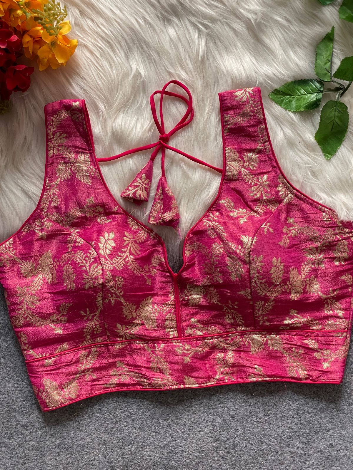 Ruh Radhika Cosmos Simmer Jacquard Silk Blouse