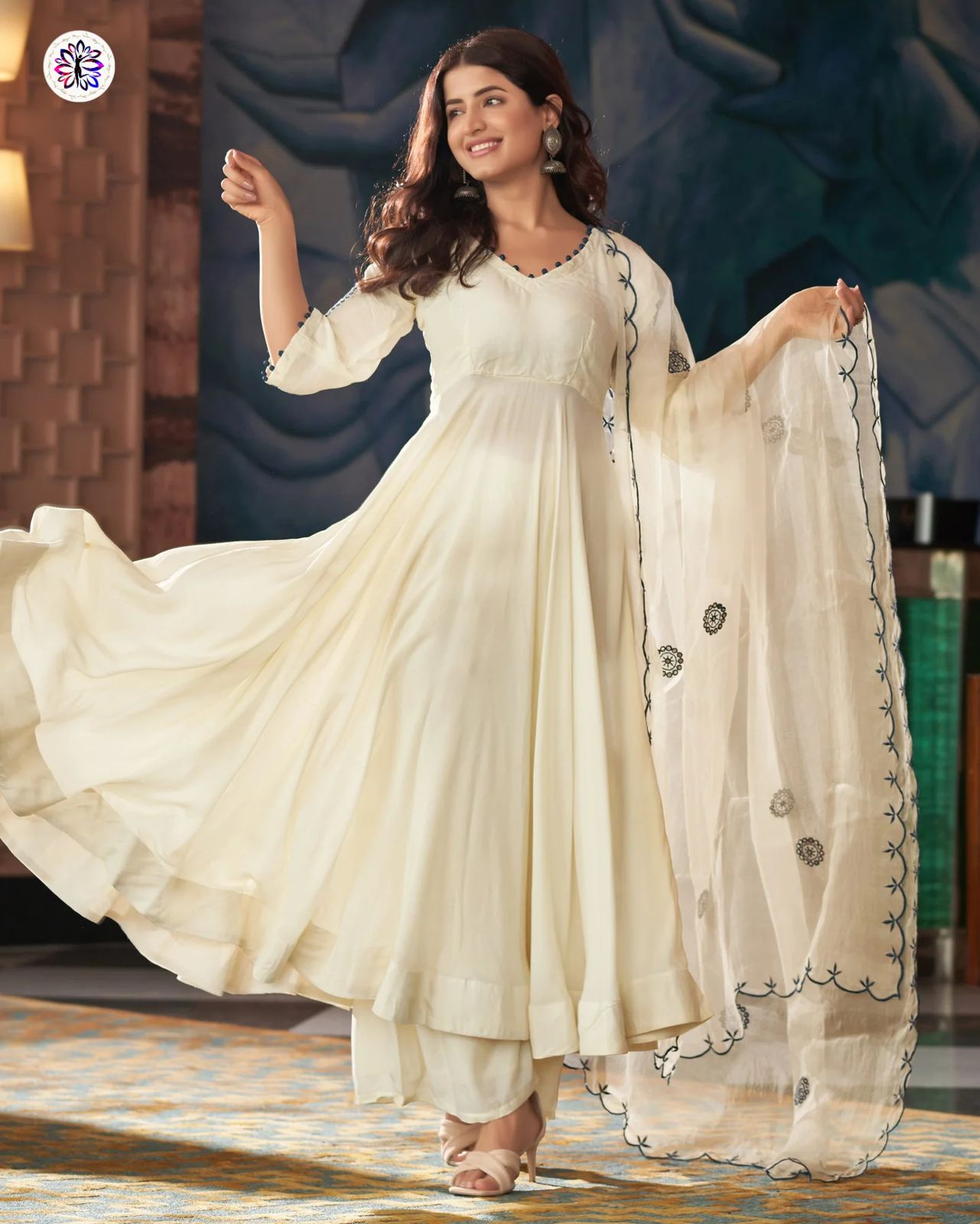Lekha KL 4067 Vichitra Silk Embroidery Kurti Bottom With Dupatta
