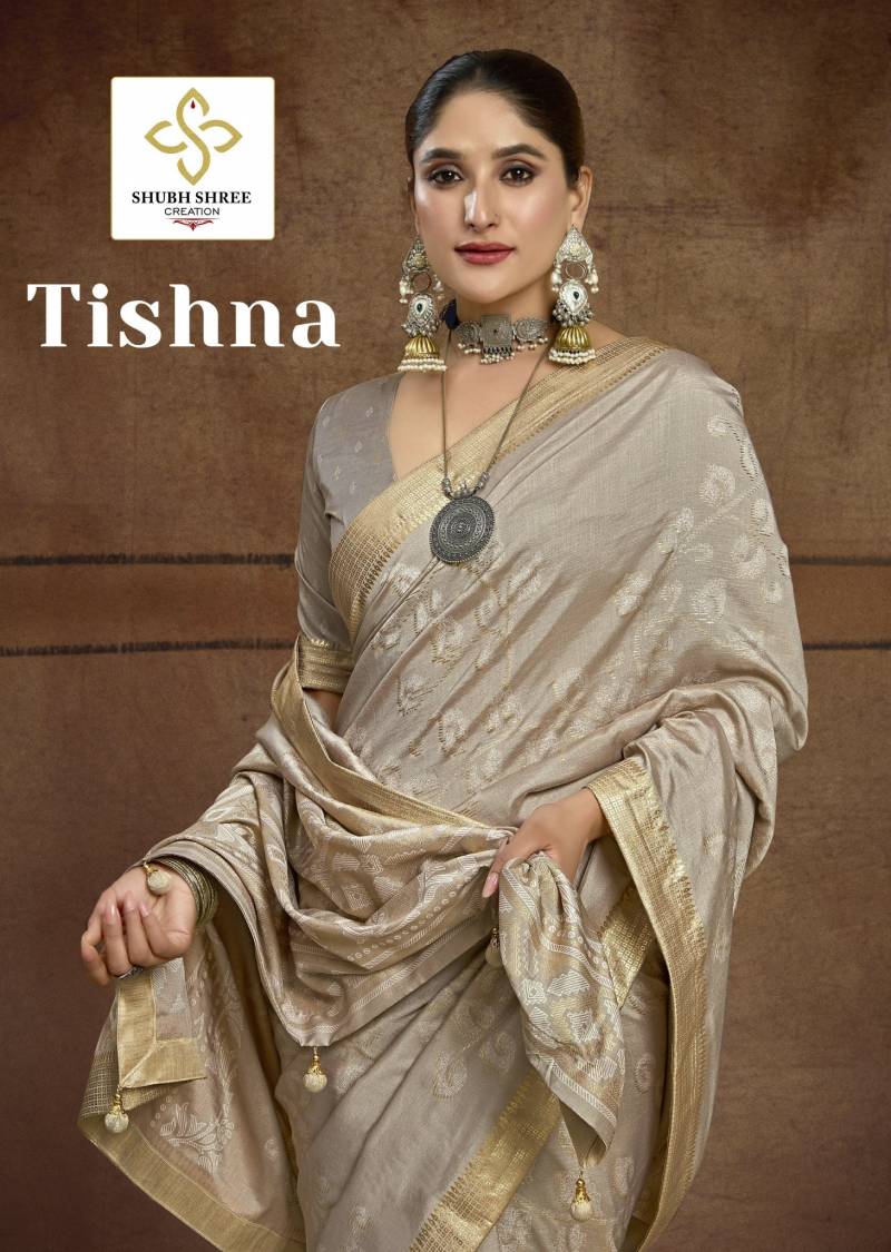 Shubh Shree Tishna Tussar Silk Festival Wear Saree Collection