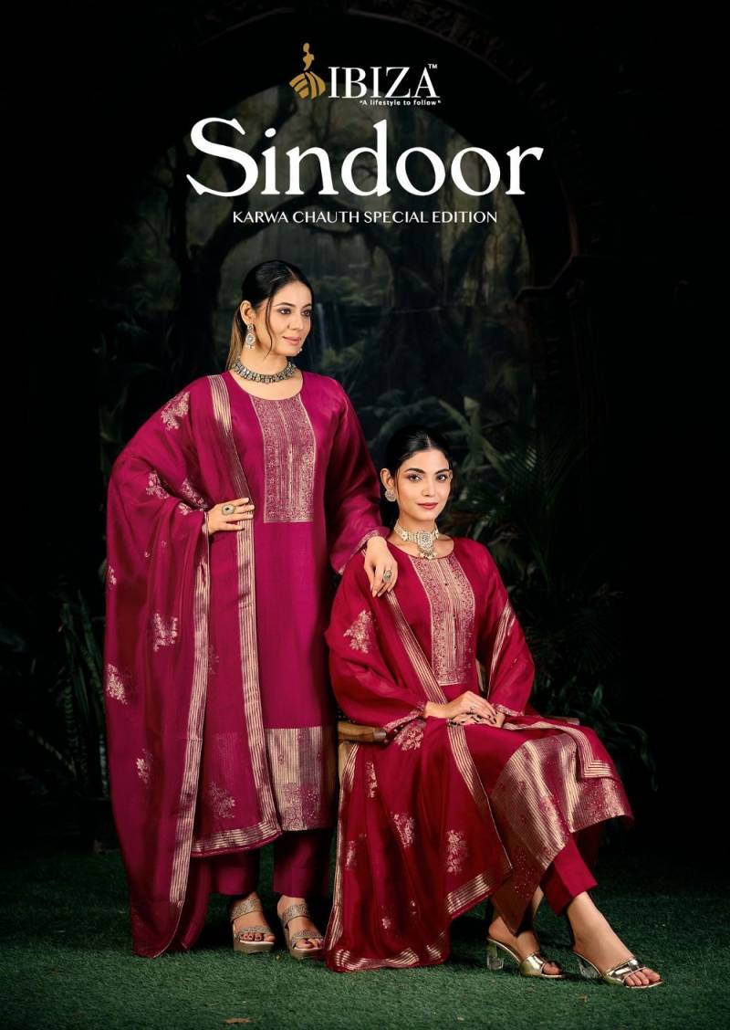 Ibiza Sindoor Banglory Silk Jacquard Salwar Suit Collection