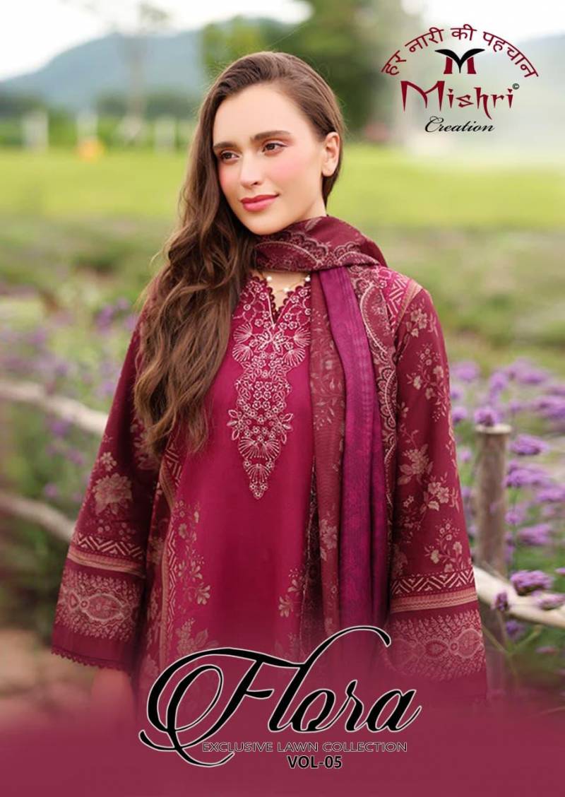 Mishri Flora Vol 5 Lawn Cotton Designer Dress Material