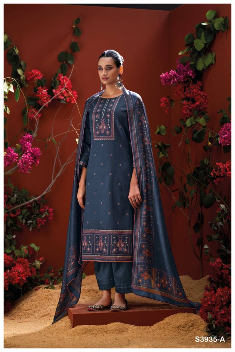 Ganga Naadia 3935 Satin Cotton Printed Salwar Suit Collection
