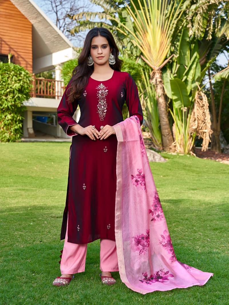 Aanchi Nice Rangeela Silk Kurti Bottom With Dupatta