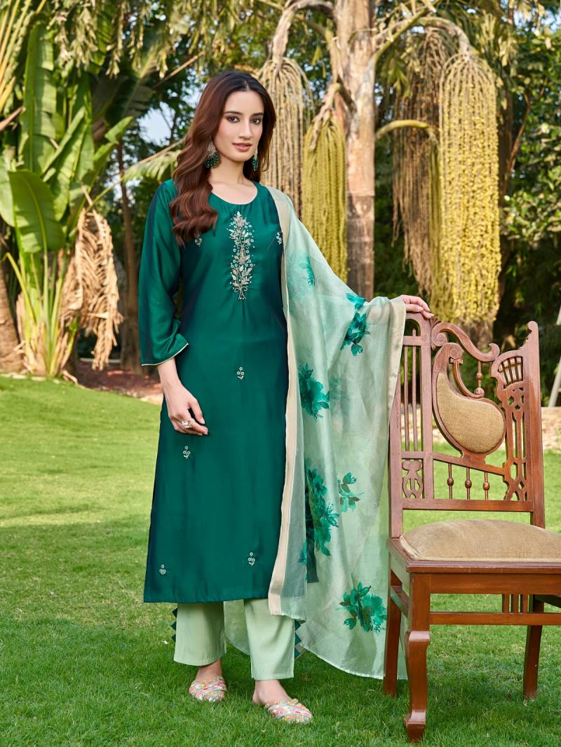 Aanchi Nice Rangeela Silk Kurti Bottom With Dupatta
