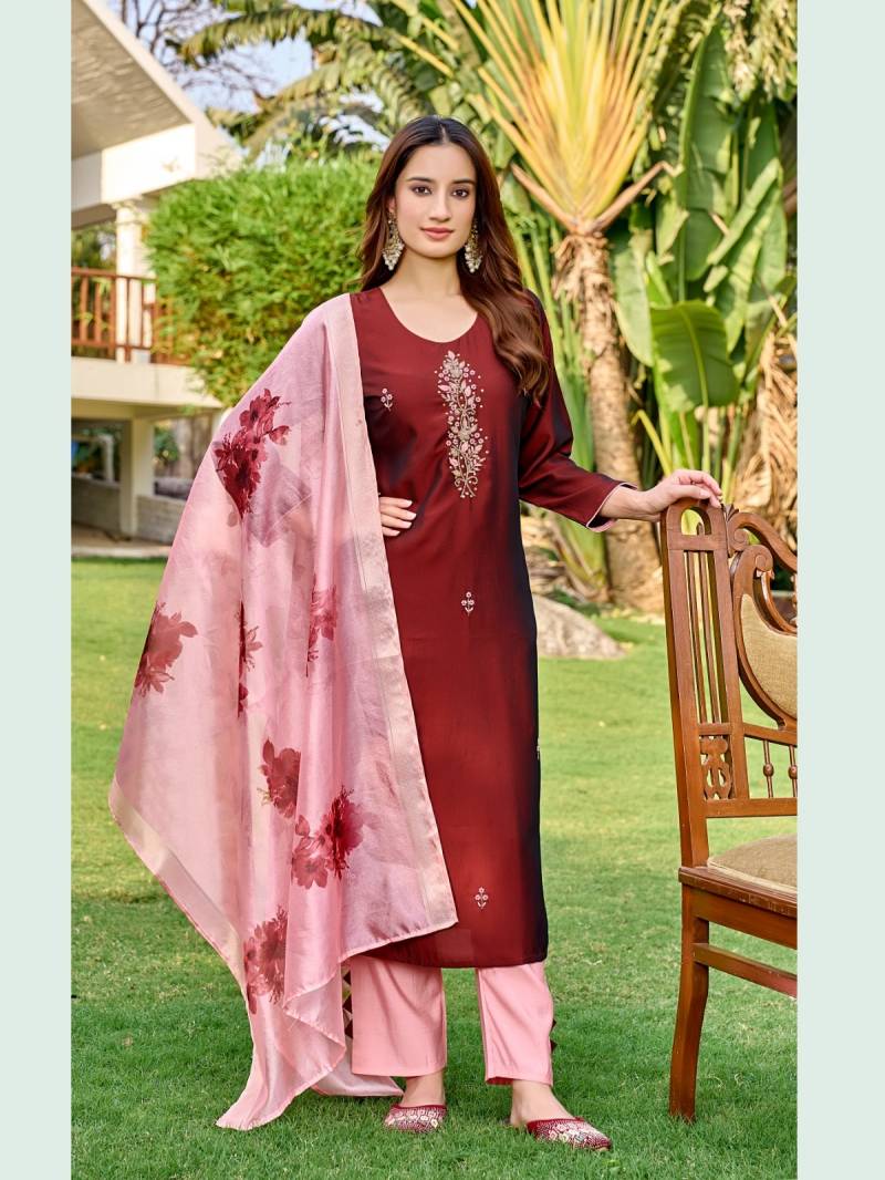 Aanchi Nice Rangeela Silk Kurti Bottom With Dupatta