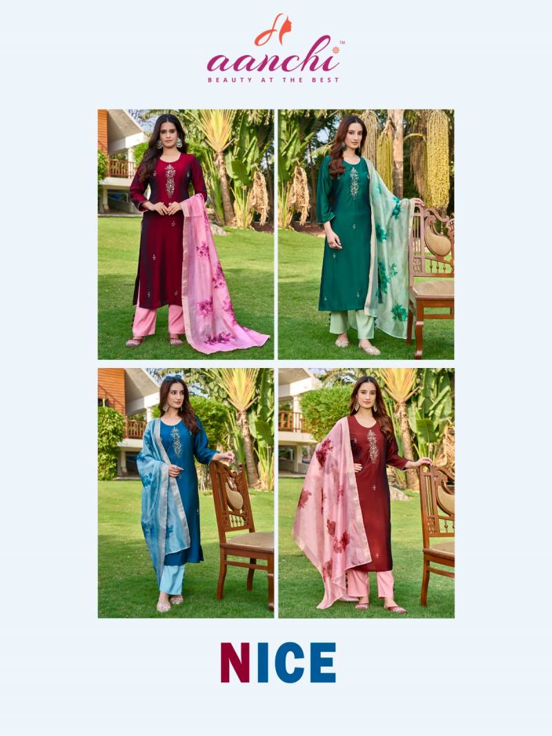 Aanchi Nice Rangeela Silk Kurti Bottom With Dupatta