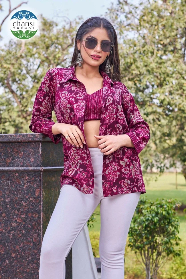 Chansi Mahavibhuti 032 Crop Top With Printed Shirt Collection