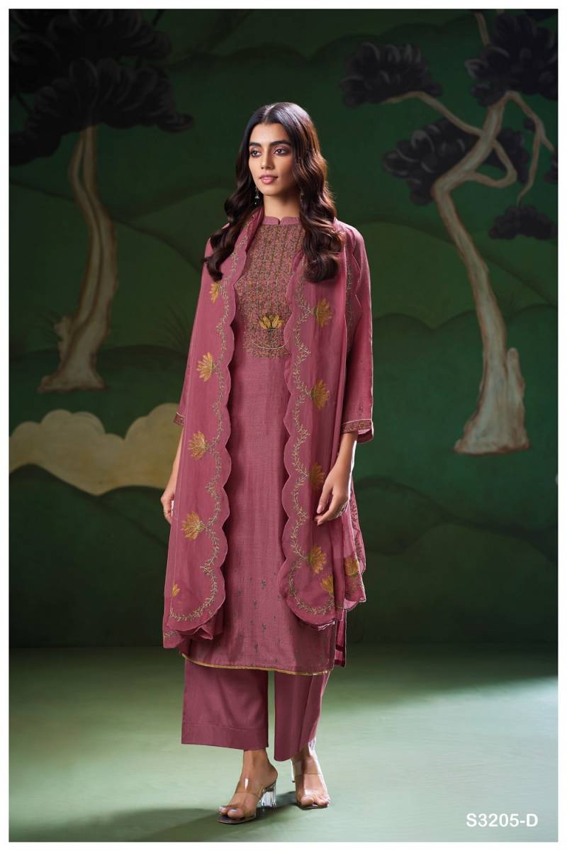 Ganga Nyla 3205 Bemberg Silk Embroidered Salwar Suit Collection
