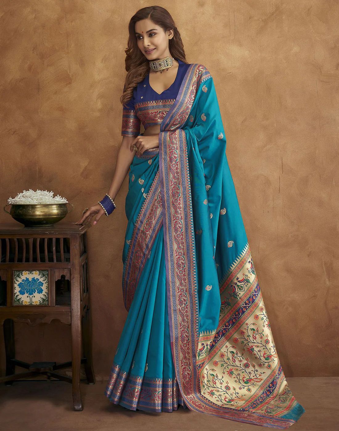 Lekha MN Nx 215 Paithani Silk Zari Weaving Saree