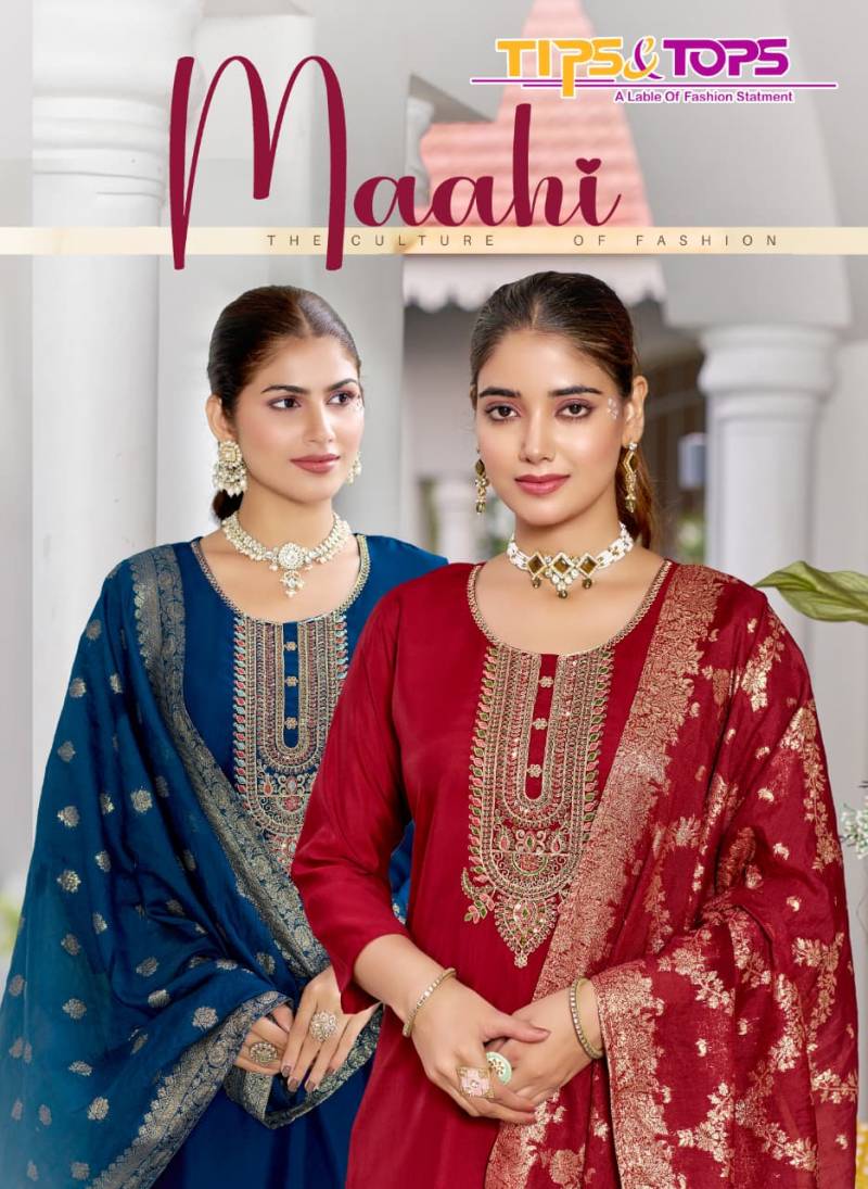 Tips And Tops Maahi Viscose Roman Silk Readymade Collection