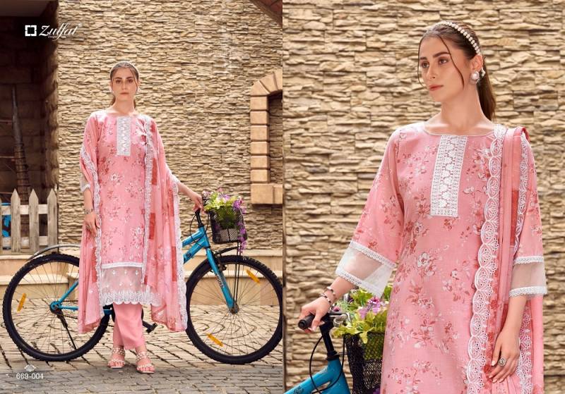 Zulfat Kiyara Cotton Printed Dress Material Collection