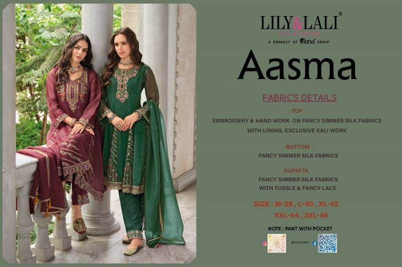 Lily And Lali Aasma Silk Embroidered Readymade Collection