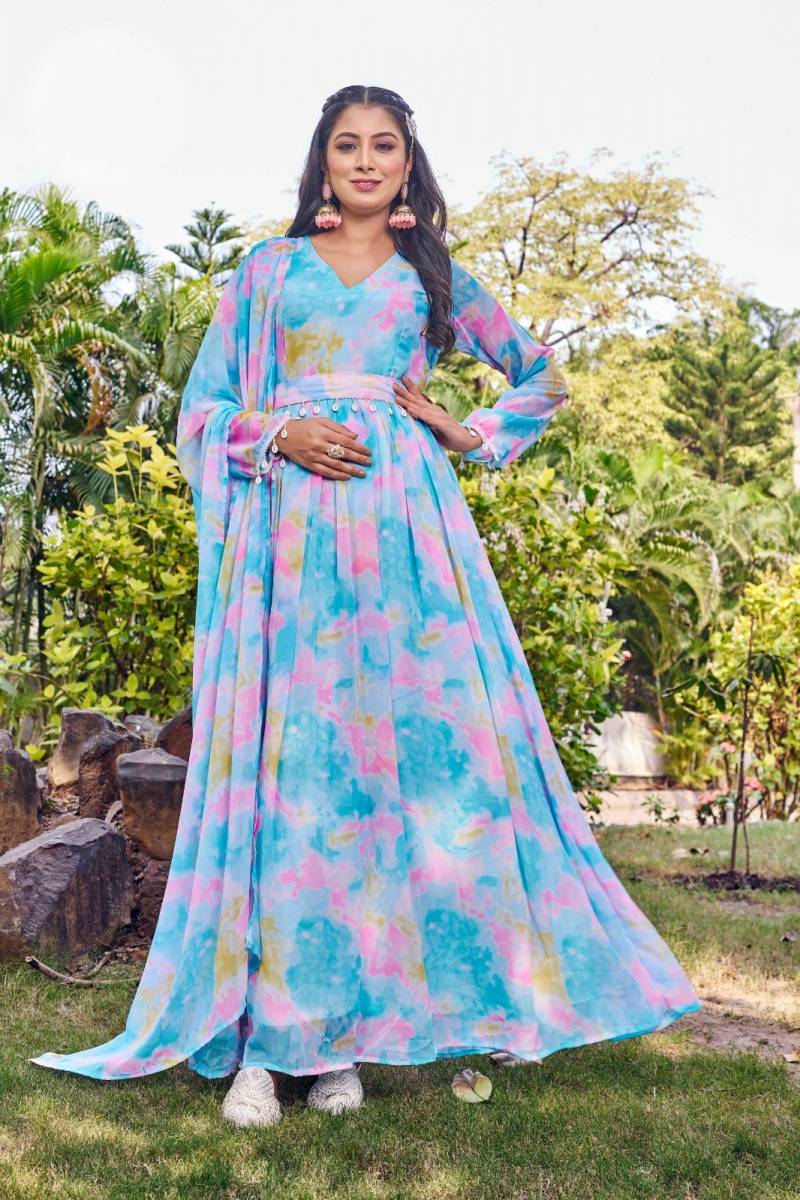 Ctz Aakarshini Georgette Designer Gown Collection