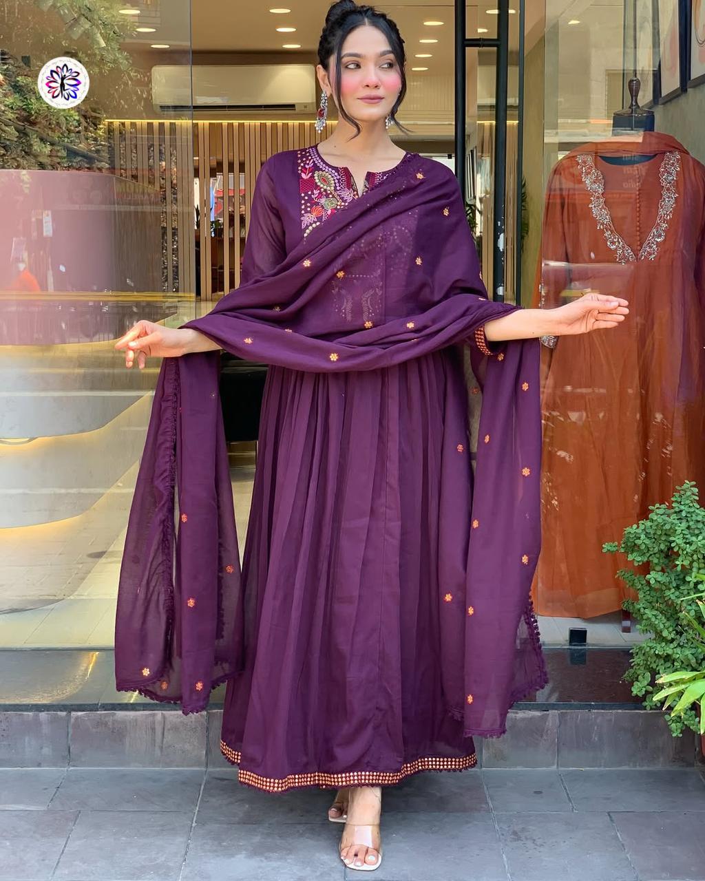 Lekha KL 5127 Viscose Chanderi Embroidery Kurti Bottom With Dupatta