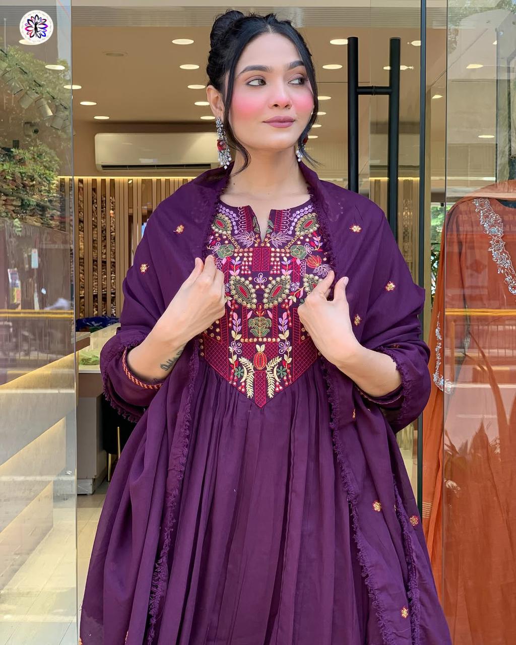 Lekha KL 5127 Viscose Chanderi Embroidery Kurti Bottom With Dupatta