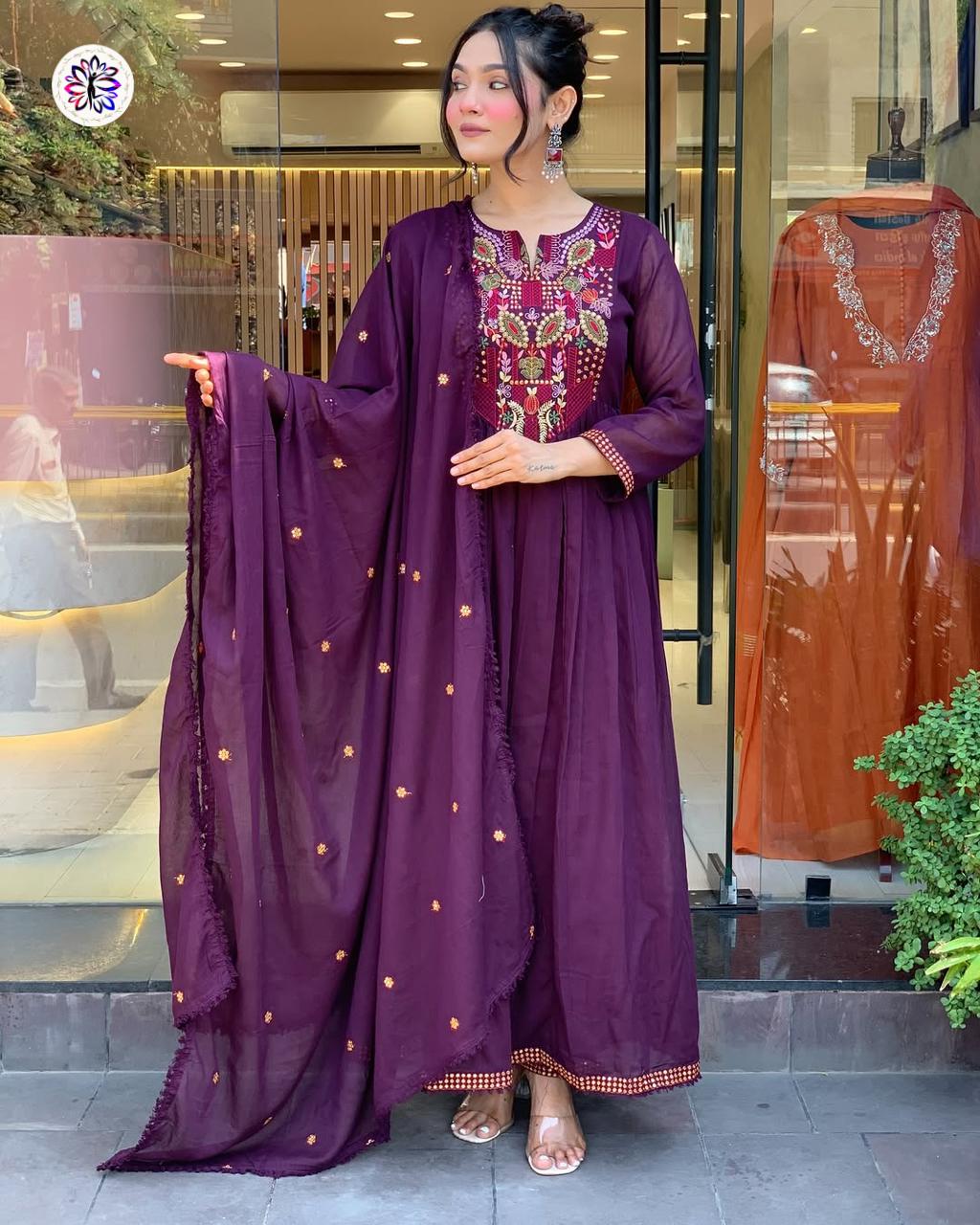 Lekha KL 5127 Viscose Chanderi Embroidery Kurti Bottom With Dupatta