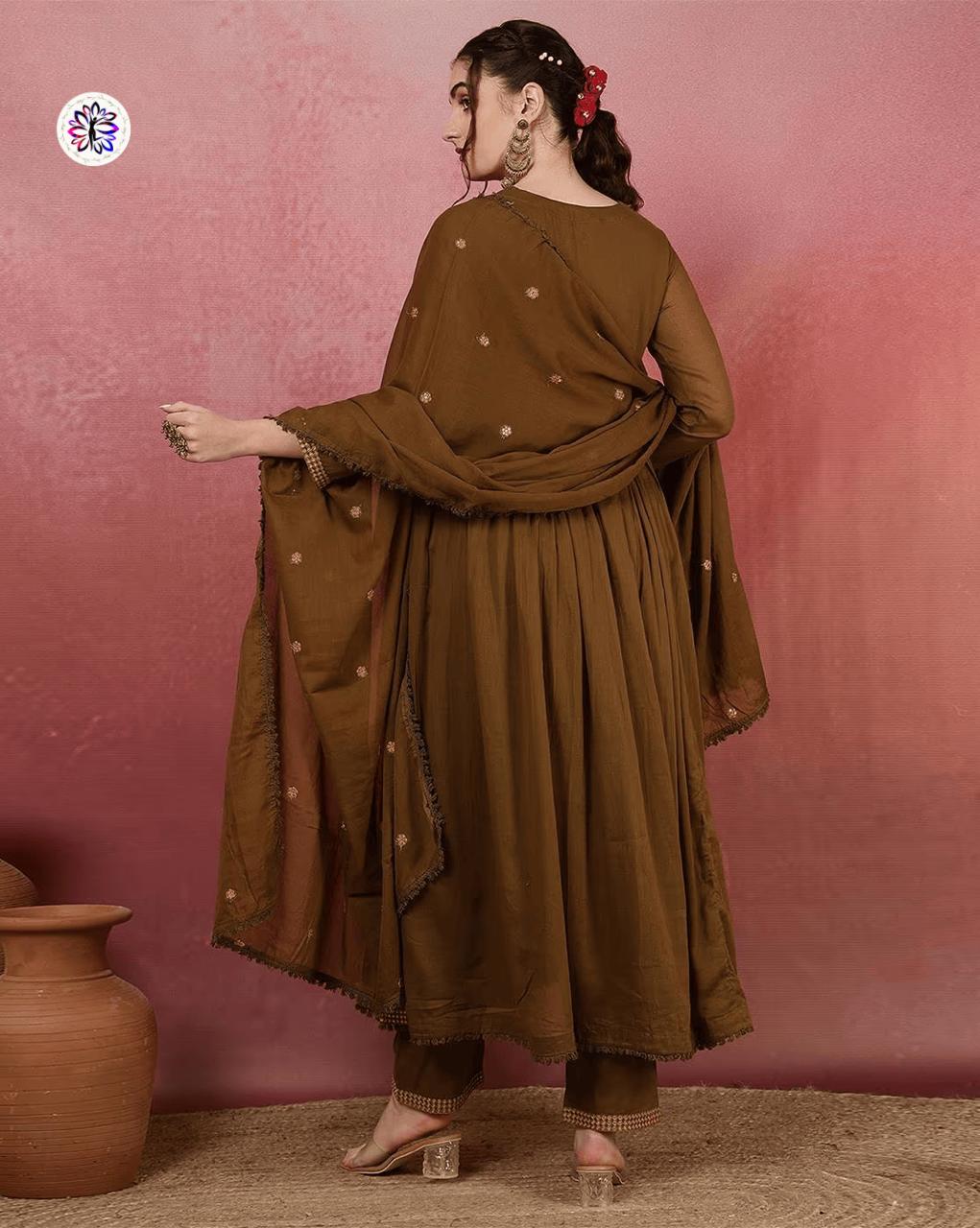 Lekha KL 5127 Viscose Chanderi Embroidery Kurti Bottom With Dupatta