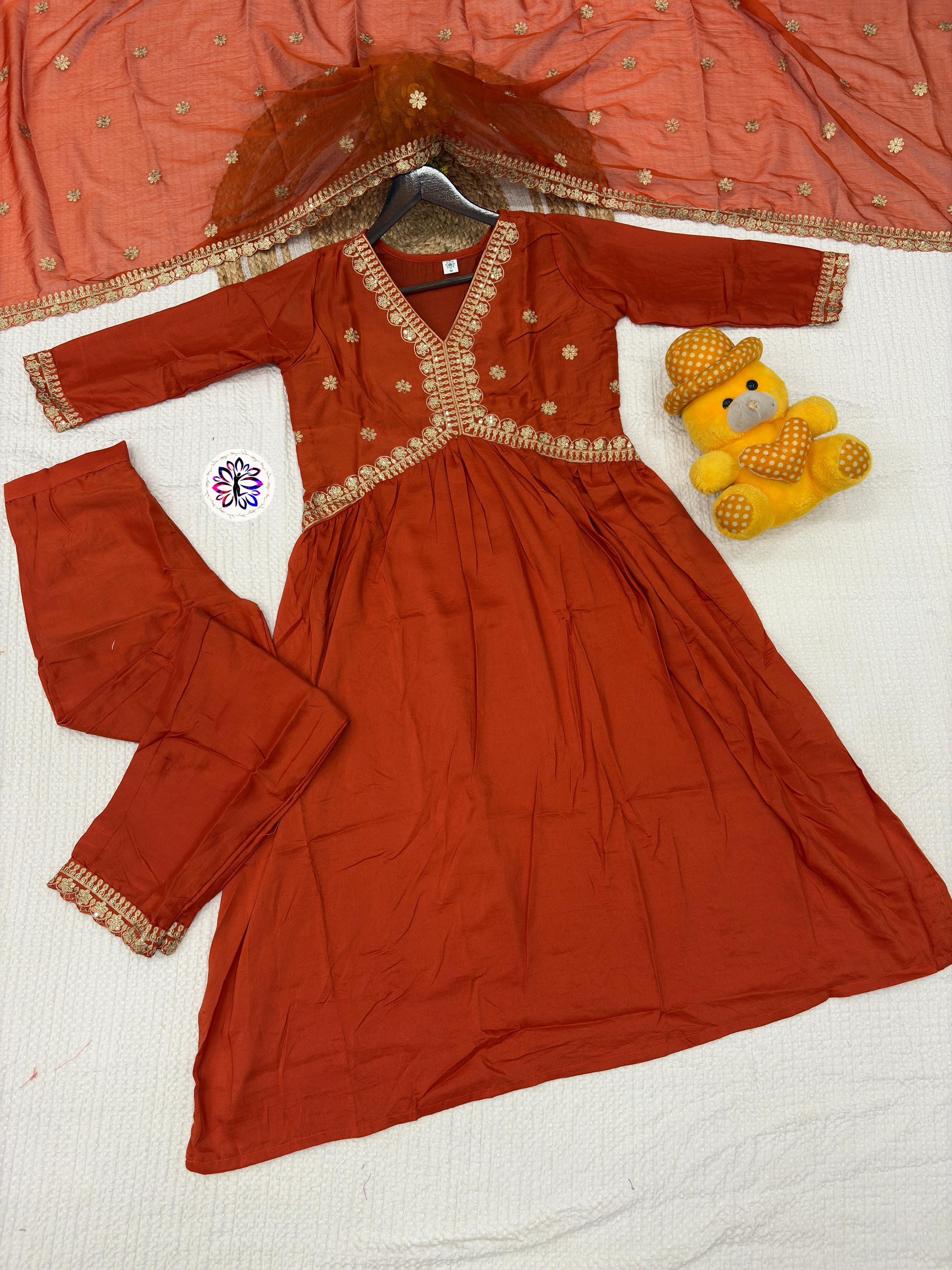 Lekha KL 5127 Viscose Chanderi Embroidery Kurti Bottom With Dupatta