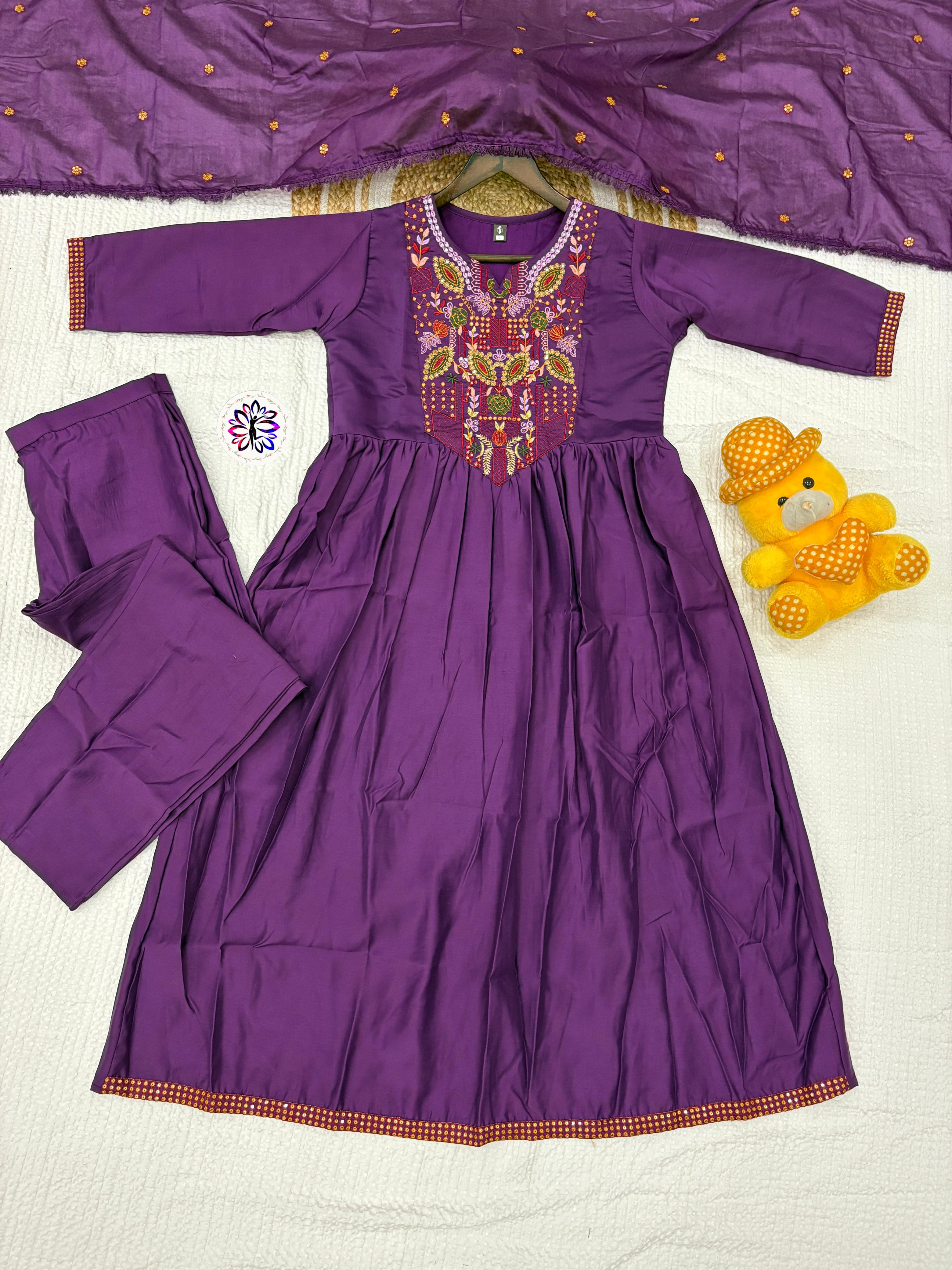Lekha KL 5127 Viscose Chanderi Embroidery Kurti Bottom With Dupatta