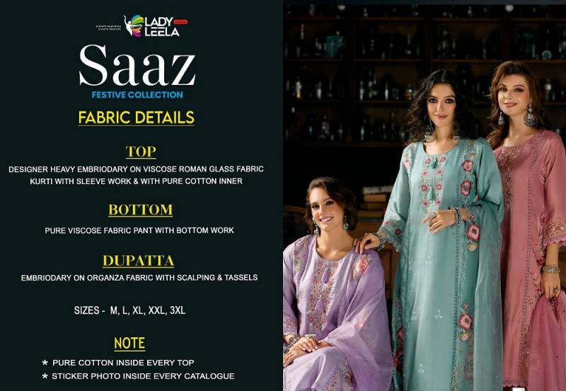 Lady Leela Saaj Viscose Heavy Embroidery Kurti Bottom With Dupatta