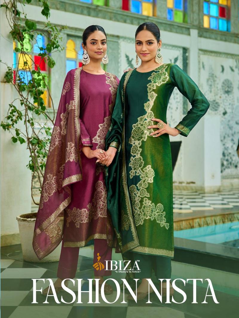 Ibiza Fashion Nista Banglory Silk Jacquard Salwar Suit Collection
