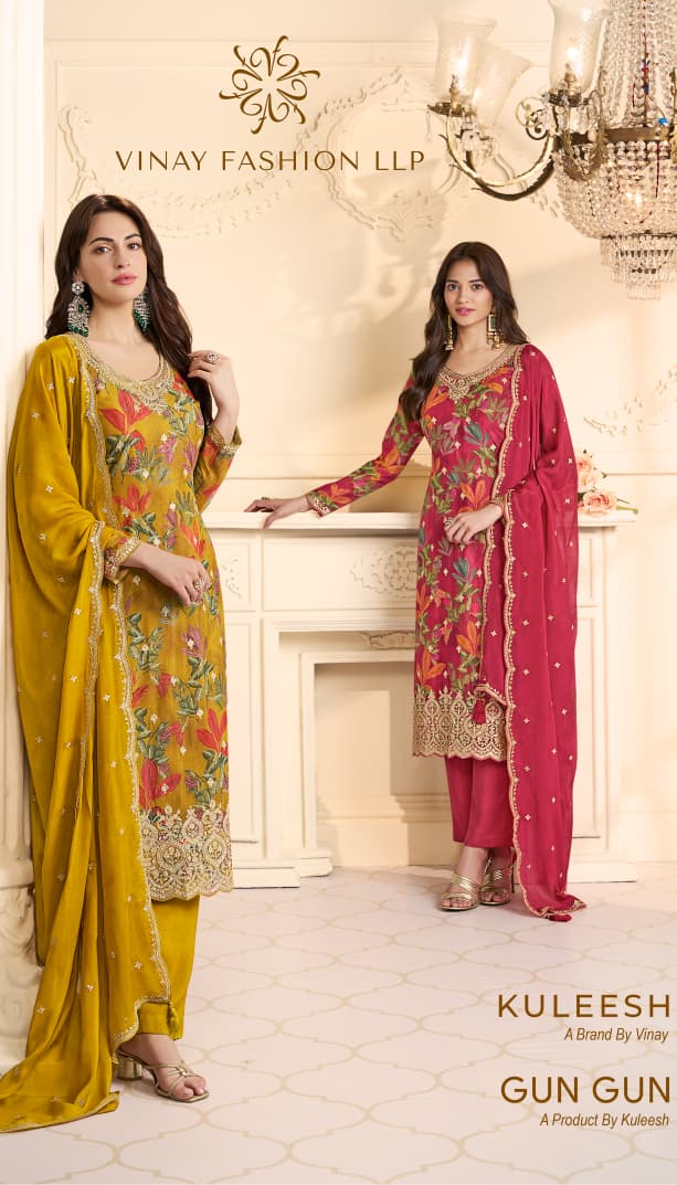 Vinay Kuleesh Gungun Chinon Embroidered Salwar Suit Collection