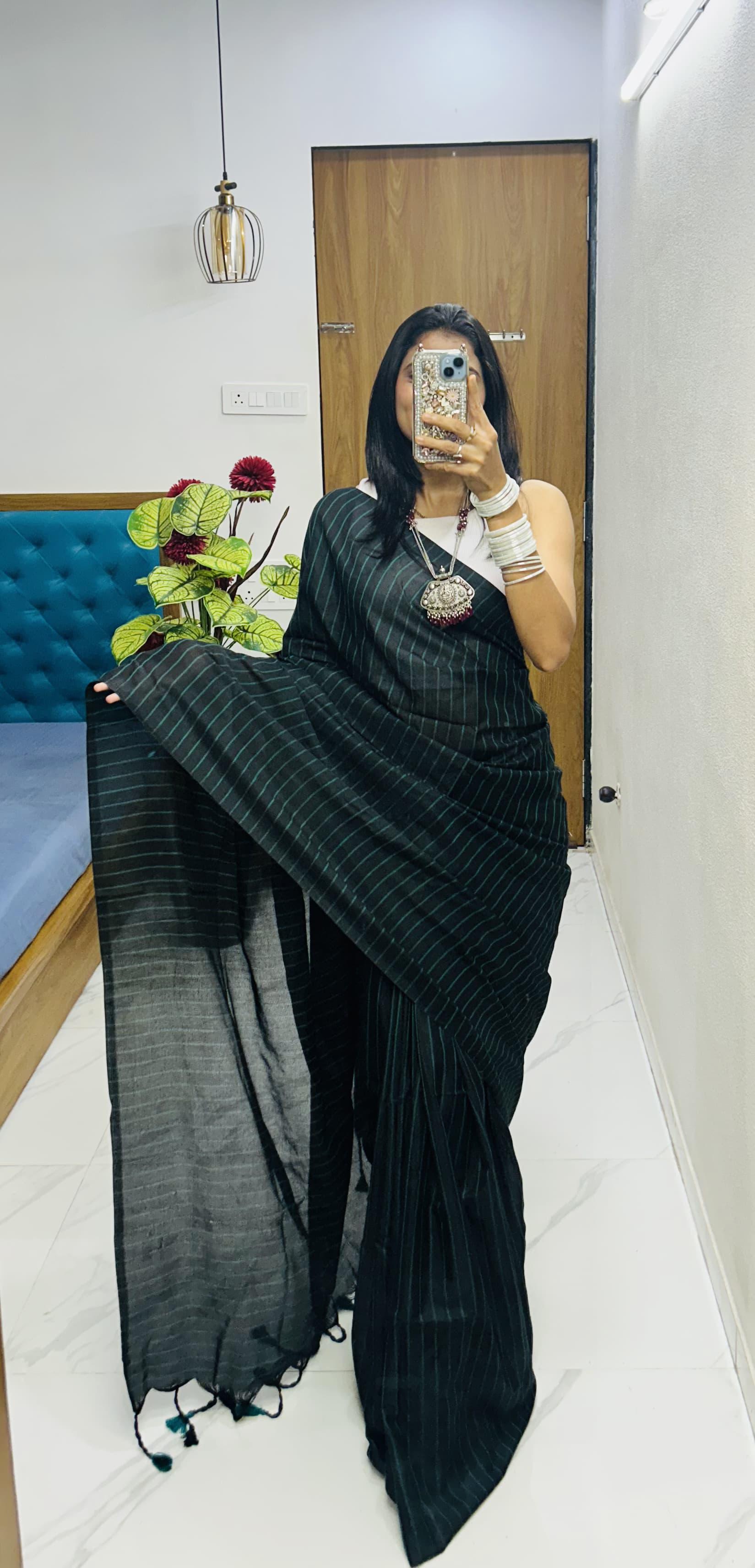 Lekha CF 151 Khadi Cotton Plain Saree 