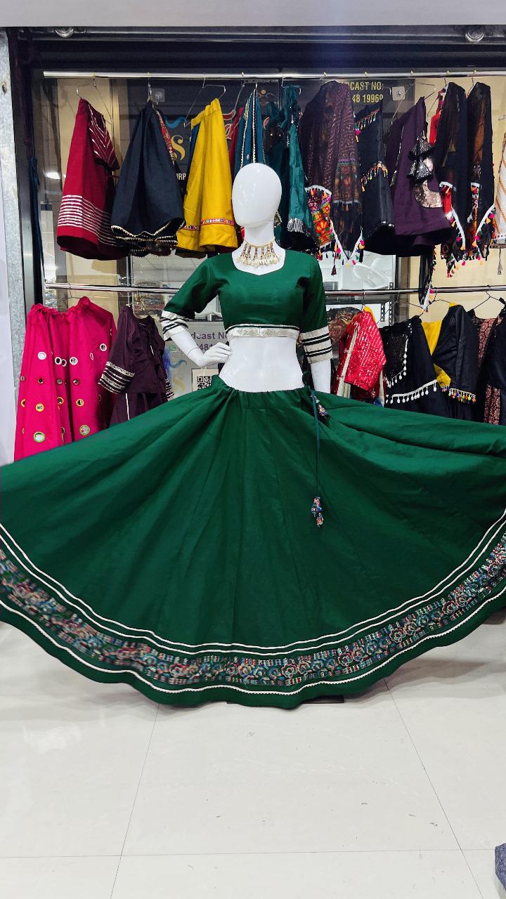 Aawiya Pushpa 2 Roman Silk Gota Lehenga Choli