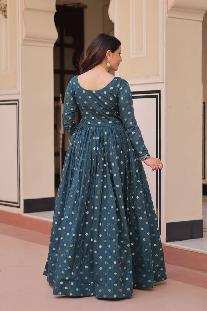 Lw 9243 Position Print Choli With Designer Jacquard Gown Collection