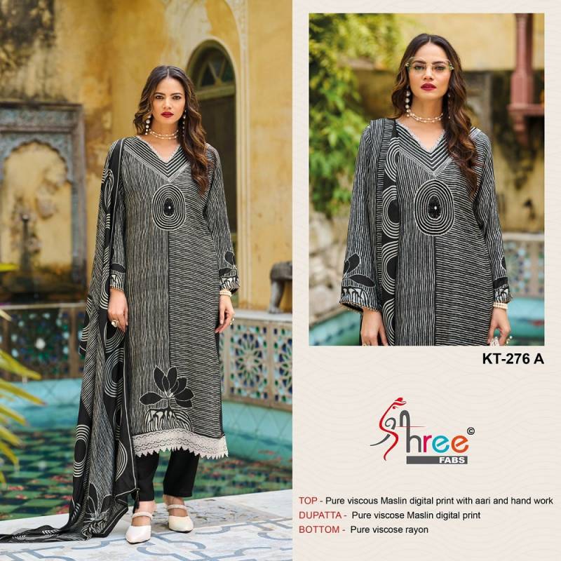 Shree Kt 276 Viscose Masleen Printed Salwar Suit Collection