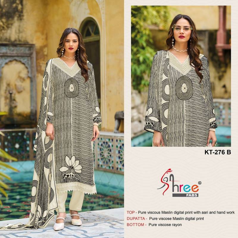 Shree Kt 276 Viscose Masleen Printed Salwar Suit Collection