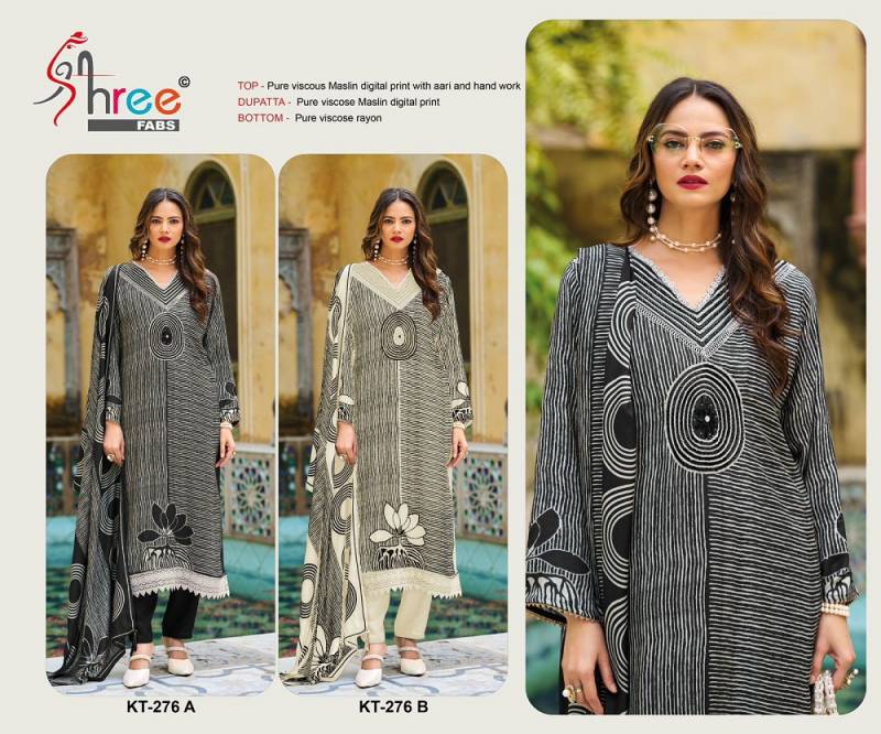 Shree Kt 276 Viscose Masleen Printed Salwar Suit Collection