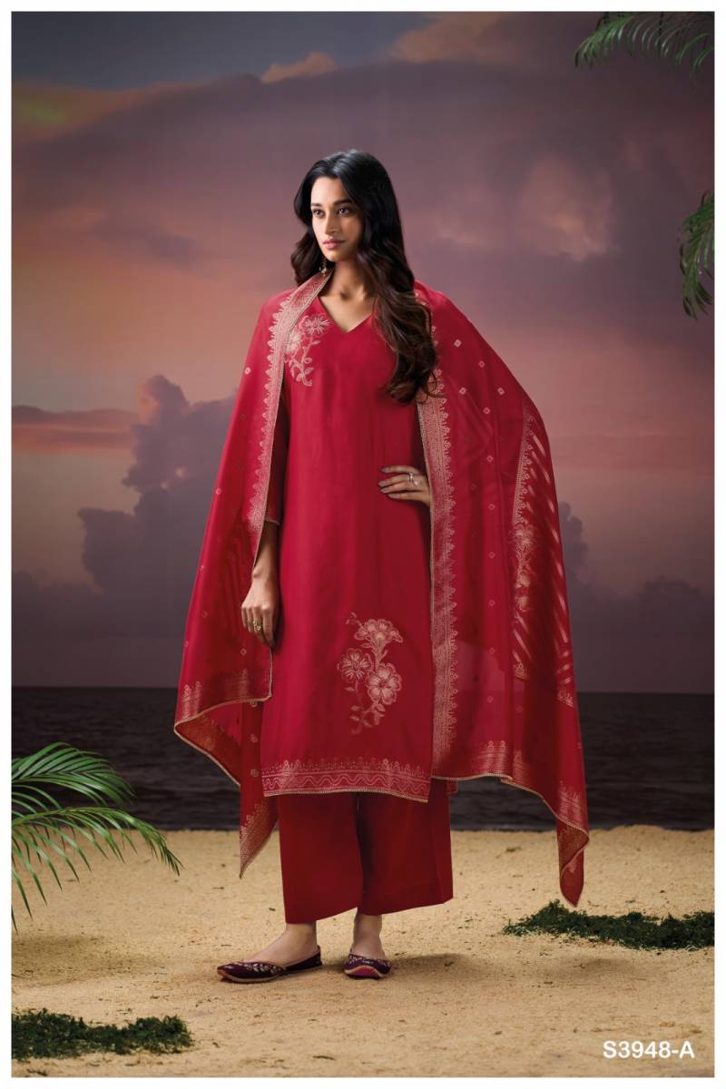 Ganga Himangi 3948 Viscose Silk Embroidered Suit Collection