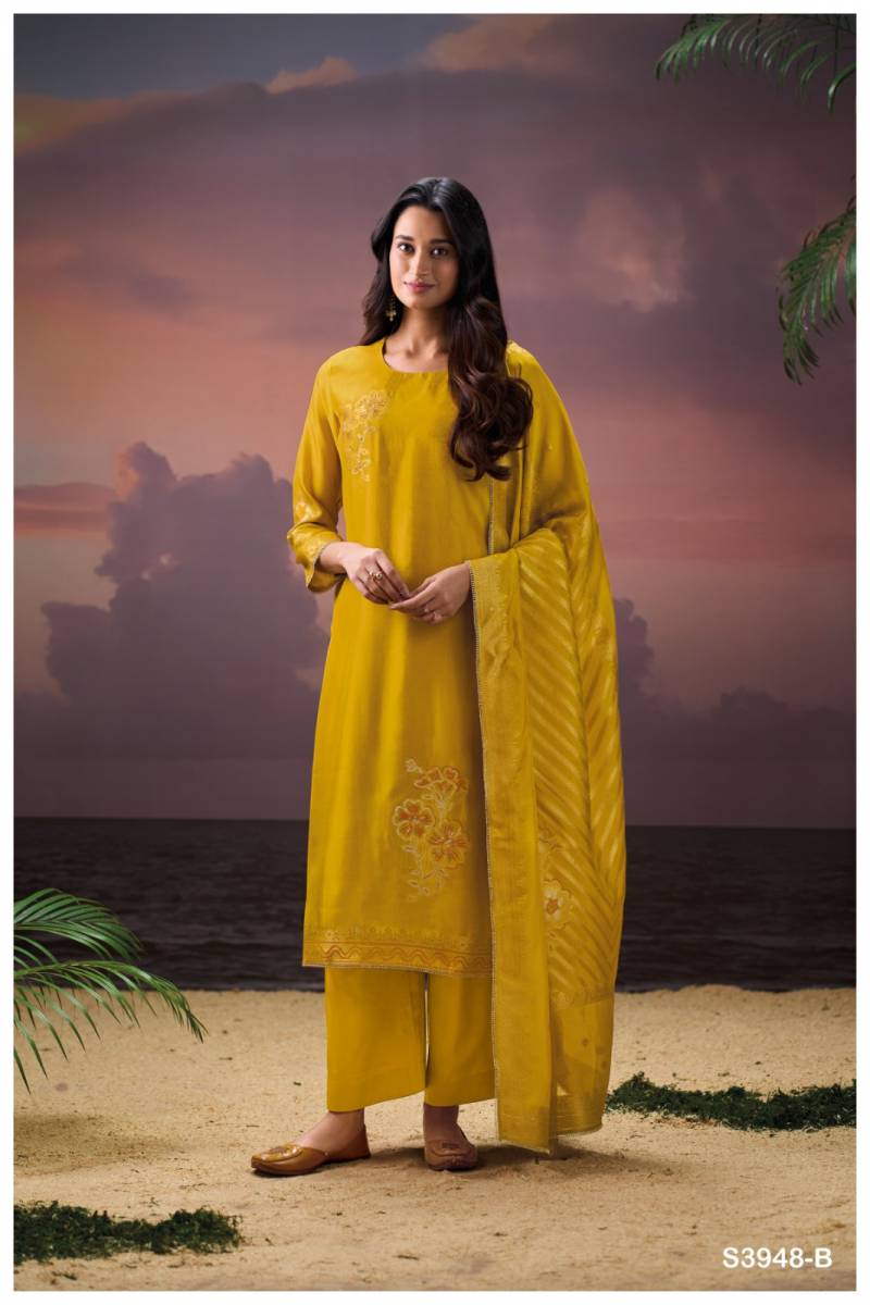 Ganga Himangi 3948 Viscose Silk Embroidered Suit Collection