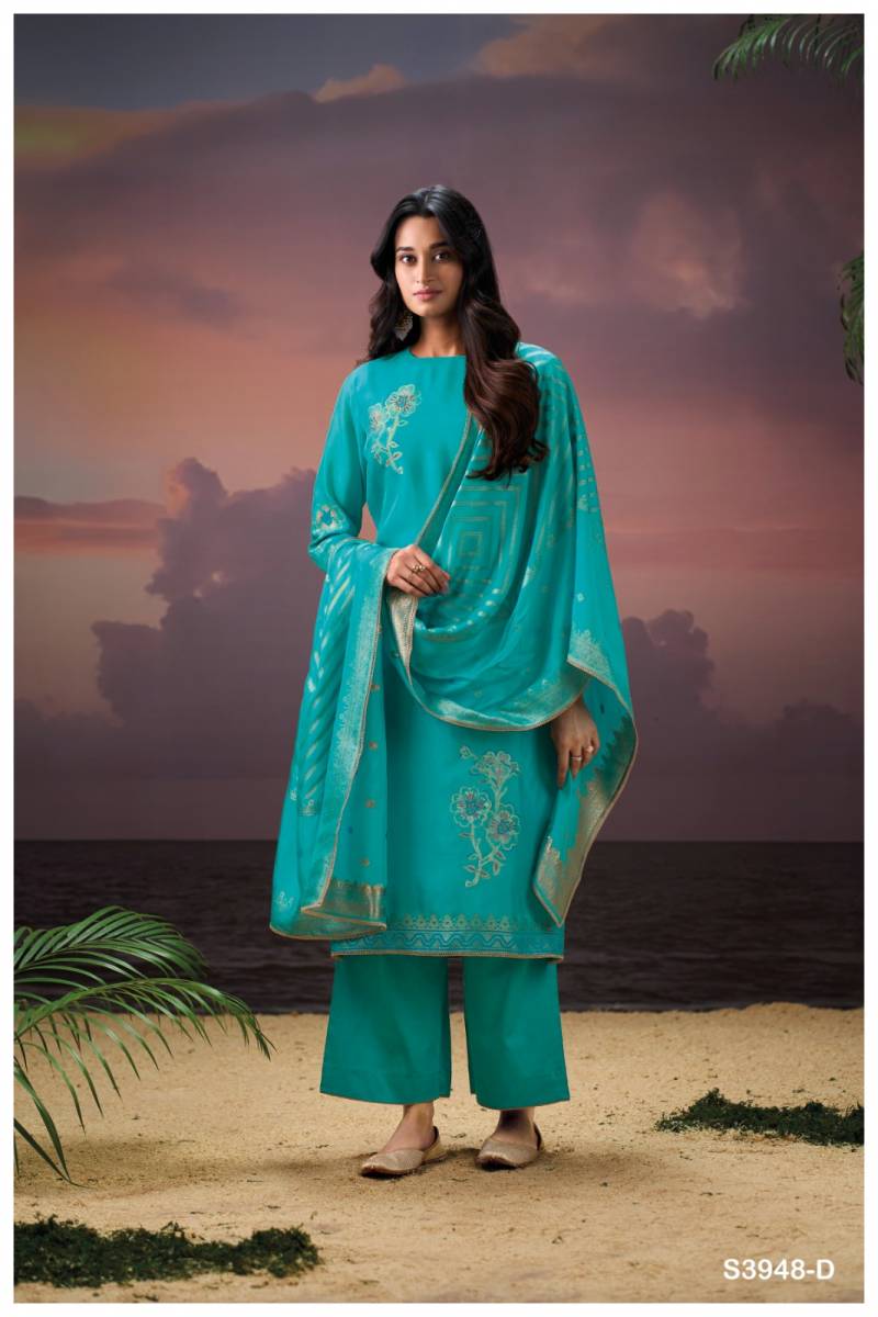 Ganga Himangi 3948 Viscose Silk Embroidered Suit Collection