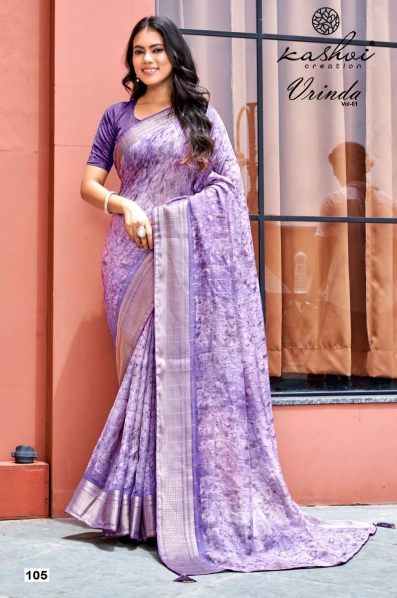 Kashvi Vrinda Vol 1 Marshmello Printed Saree Collection