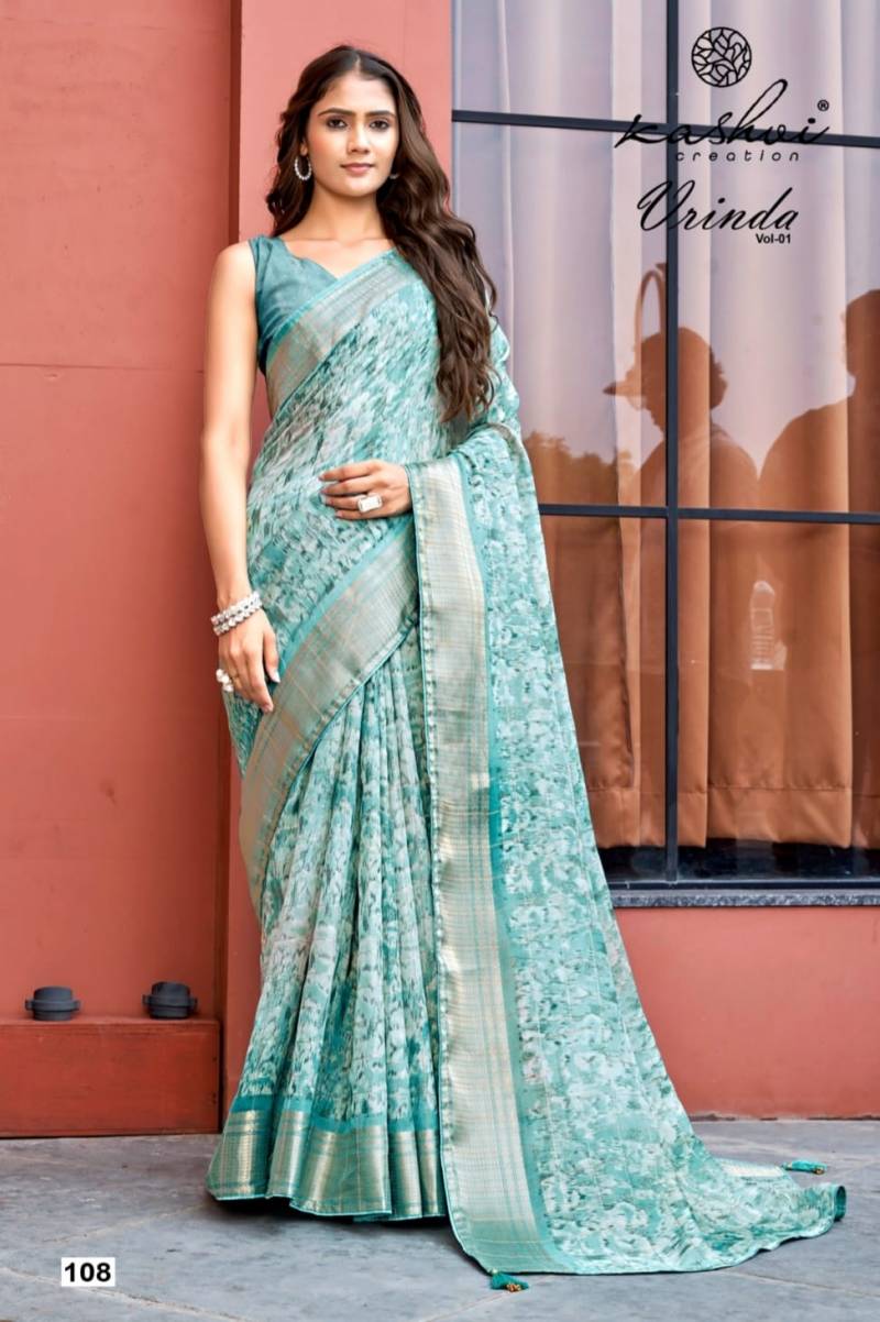 Kashvi Vrinda Vol 1 Marshmello Printed Saree Collection