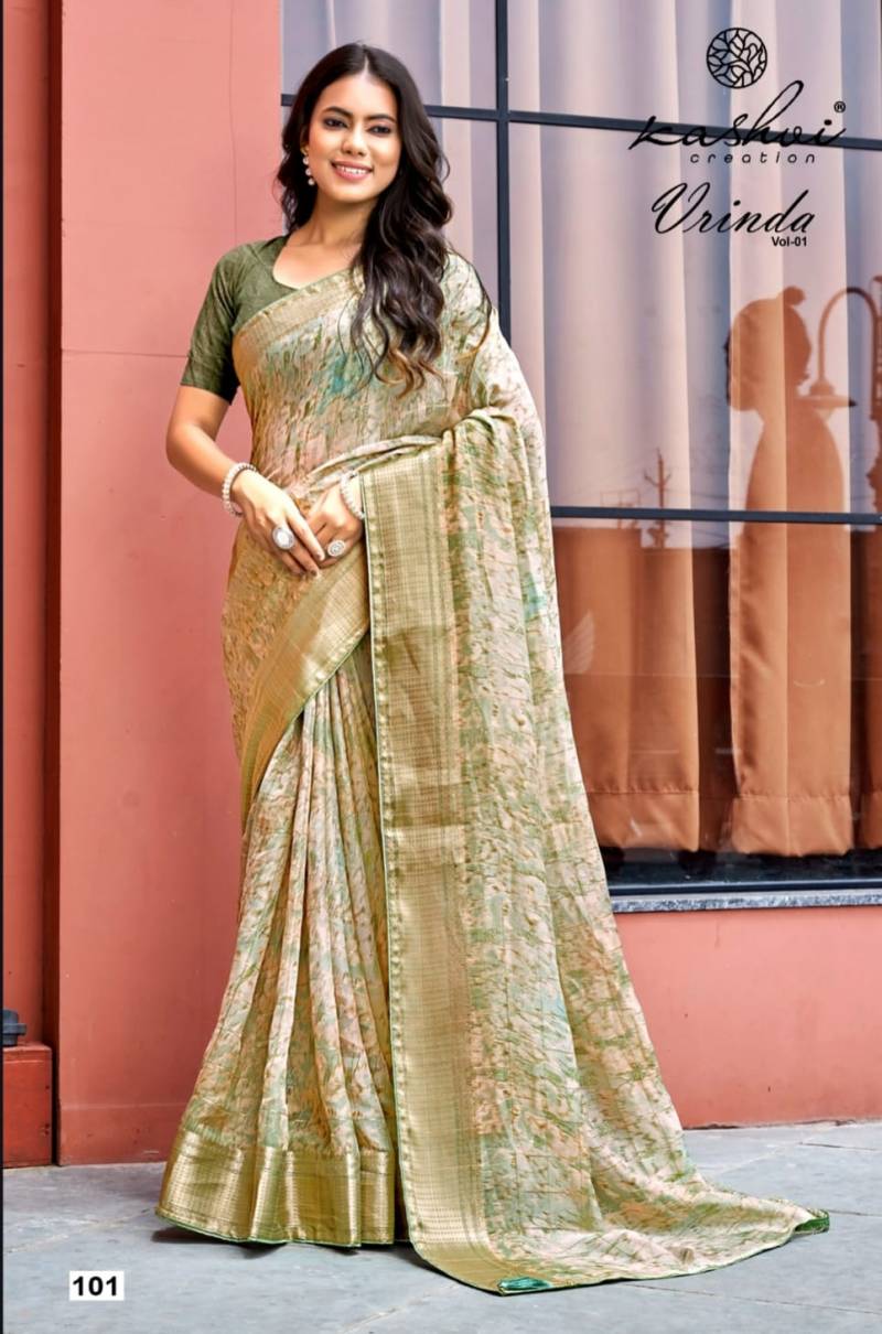 Kashvi Vrinda Vol 1 Marshmello Printed Saree Collection