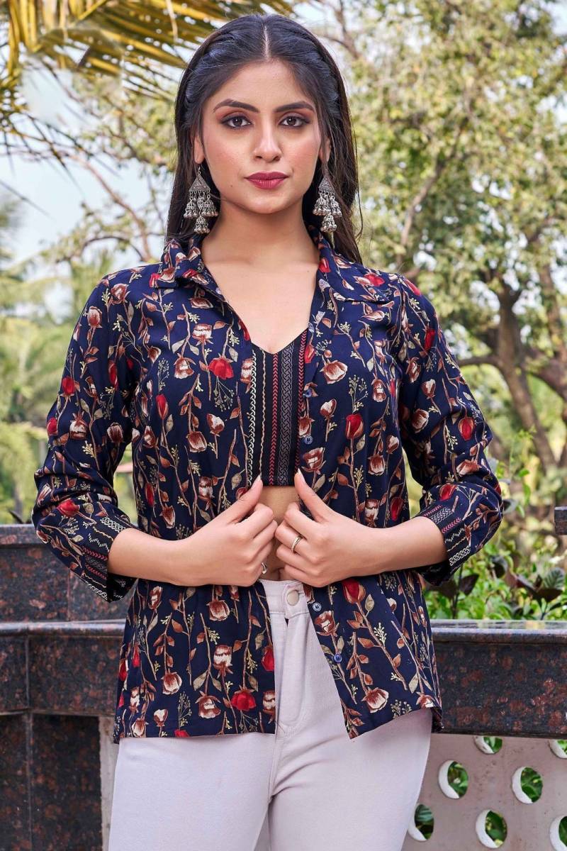 Ctz Mahavidya Rayon Printed Crop Top Collection